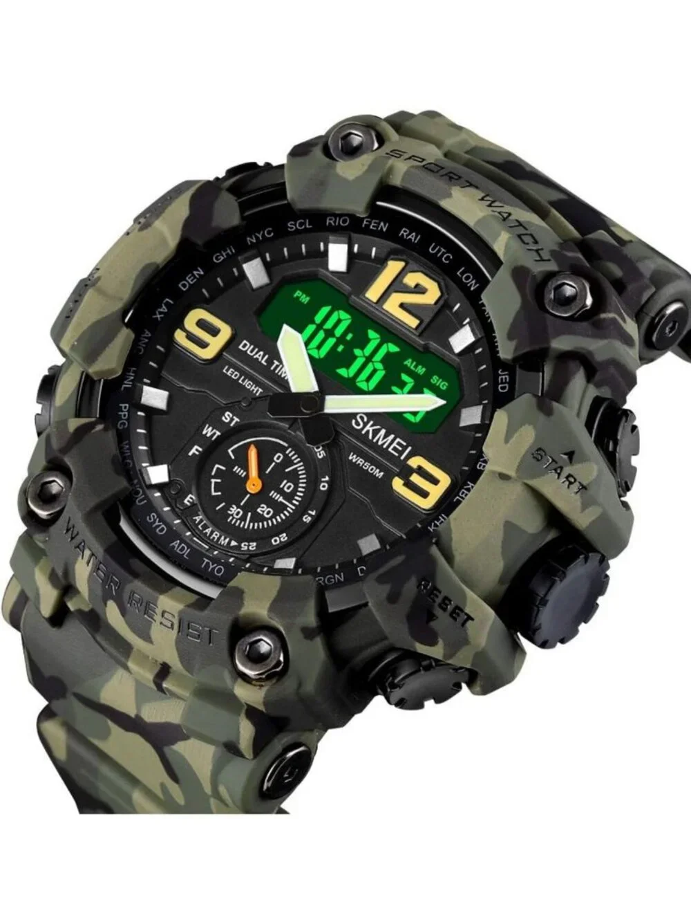Men's Camouflage Sports Watch - Large Face, Waterproof, Shockproof